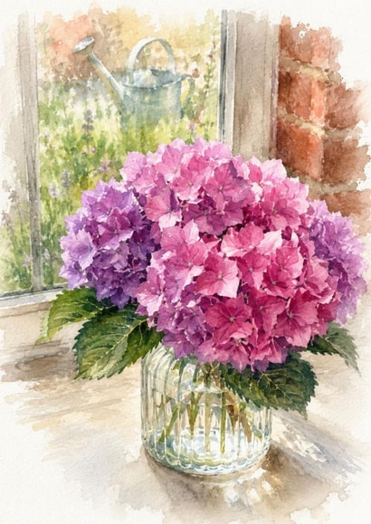 Hydrangeas created by Adeeba Faheem