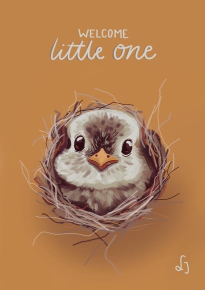Cute New Baby Card - Chick - Welcome Little One created by Lydia Janike