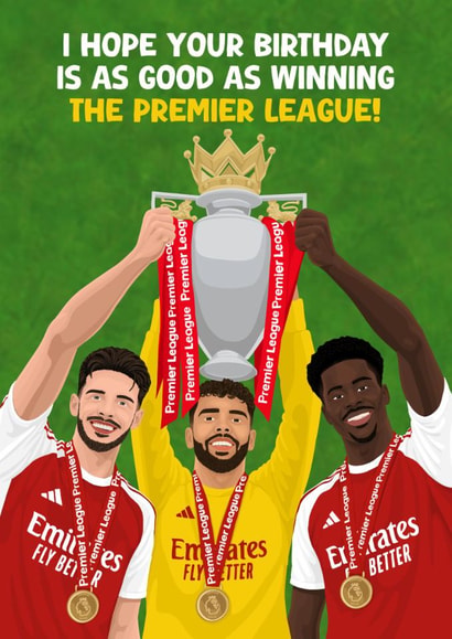 Arsenal Birthday Card - Premier League Champions - Football created by Pink Peach Cards