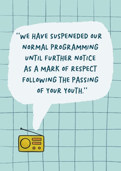 Funny Birthday Card - Passing Of Your Youth - Radio Announcement created by Sweetlove Press