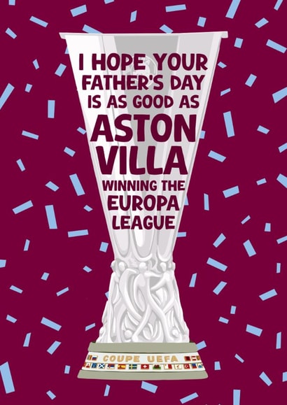 Aston Villa Father’s Day Card - AVFC Europa League Trophy created by Pink Peach Cards