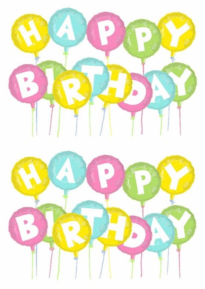 Cute Birthday Card: Happy Birthday Balloons created by claire close