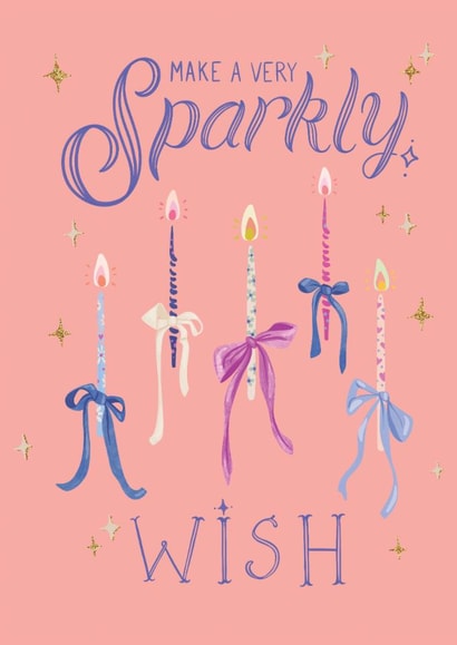 Cute Sparkly Birthday Card For Her - Make A Very Sparkly Wish created by Becoming Flor