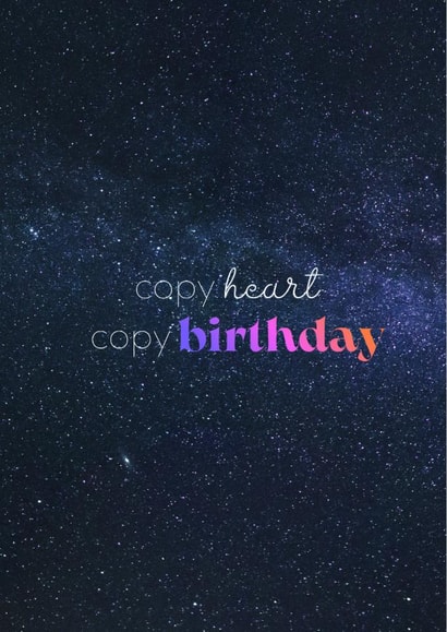Cute birthday card - space them - copy heart, copy birthday created by The Mystery Scribe