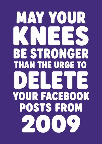 Funny Birthday Card - Old Age Knees - Facebook created by Tiger Feet Creations