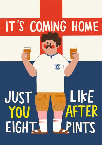 Funny Birthday Card - It's Coming Home - World Cup - England Football created by AbiGoLucky
