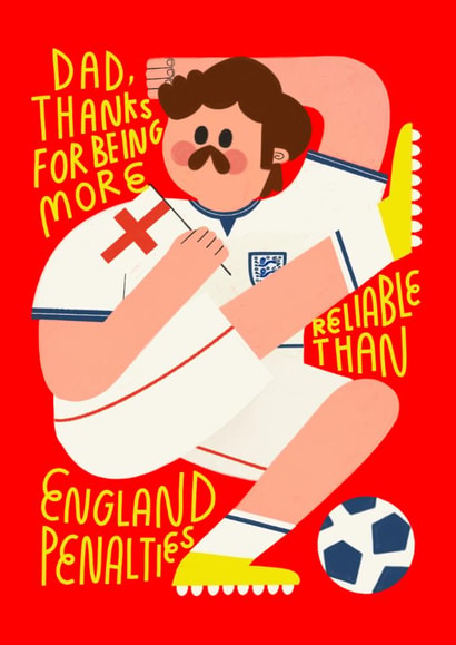 Funny Father's Day Card - England Penalties - World Cup created by AbiGoLucky