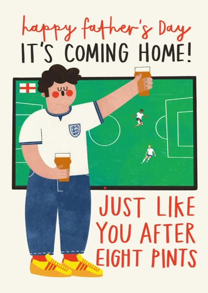 Funny Father's Day Card - World Cup - Football - It's Coming Home created by AbiGoLucky