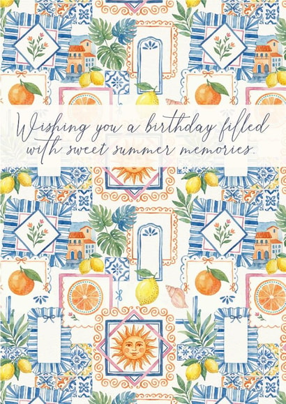 Classic Birthday Card - Mediterranean Summer created by delicate brush