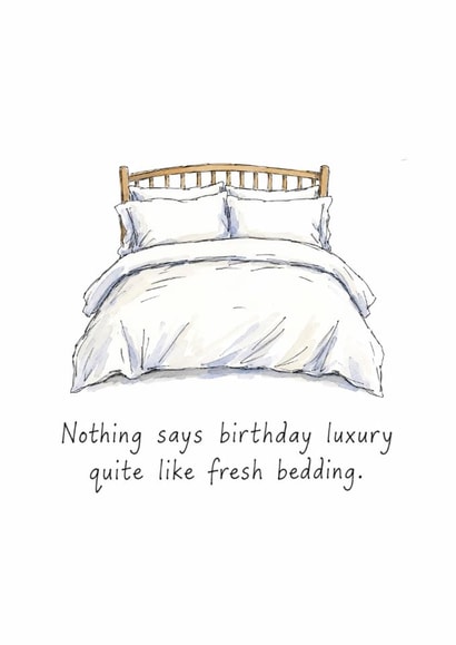 Birthday card, fresh sheets, fresh bed, adulting created by Artzen Island