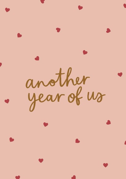 Classic Anniversary Card - Another Year Of Us - Calligraphy - Hearts created by Sydney Jo Designs