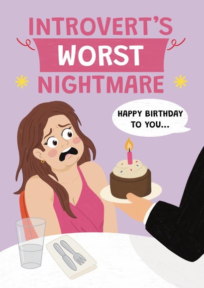 Funny Birthday Card - For Her - Introvert's Worst Nightmare created by @Cupsie's Creations