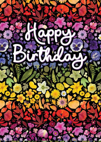 Pretty Birthday Card - Rainbow Flowers created by Leanne Munro