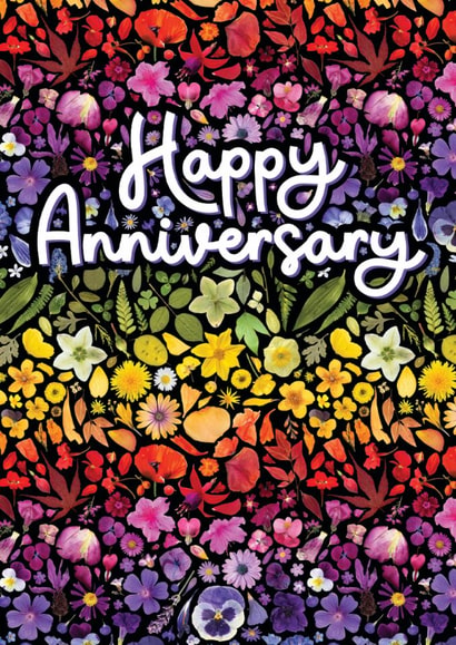 Pretty Anniversary Card - Rainbow Florals created by Leanne Munro