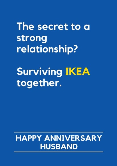 Funny Anniversary Card - For Husband - Surviving IKEA Together created by Lemonade Insight