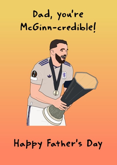 Aston Villa Father’s Day Card featuring John McGinn Trophy Lift created by Wonky Sticker