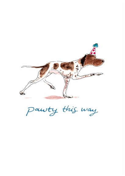 Cute Birthday Card - Pawty This Way - Dog created by Cardinky