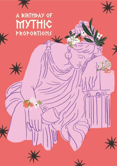 Funny Birthday Card - Greek Statue - Mythic Proportions created by Ricicle Cards