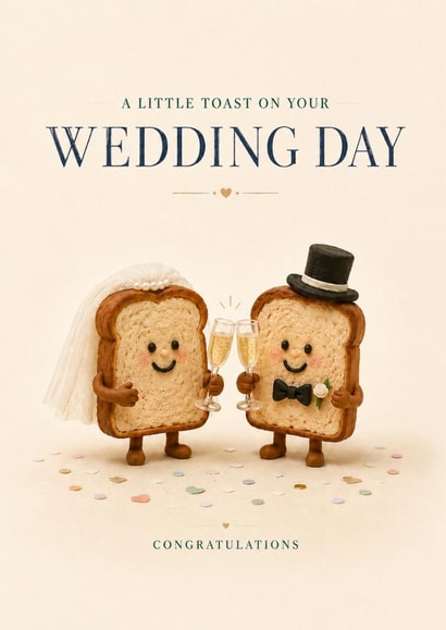Cute Wedding Card For Newlyweds – A Little Toast On Your Wedding Day created by Bold Types by Robert