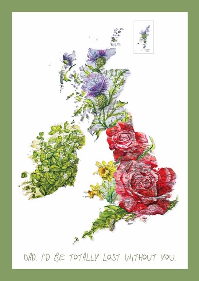 Dad, I'd Be Totally Lost Without You - Watercolour Map Father's Day Card created by Alice Smith