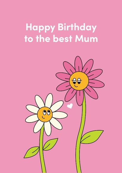 Pretty flower card for the best mum created by Little Prints By Emma