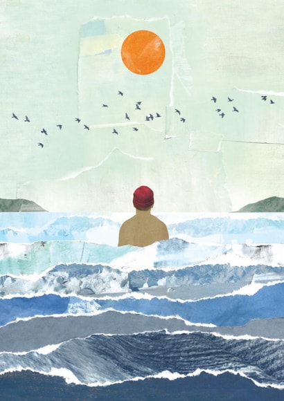 Arty Birthday/Just Because Card - Wild Swimming - Sun created by Greyling Post
