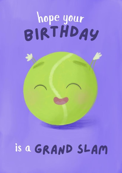 Cute Tennis Birthday Card - Grand Slam - Tennis Ball created by Sian Moore Illustration