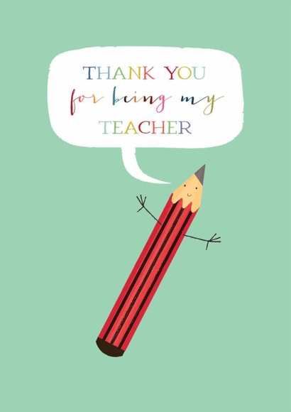 Cute Thank You Card - For Teacher - Smiley Pencil created by Kali Stileman
