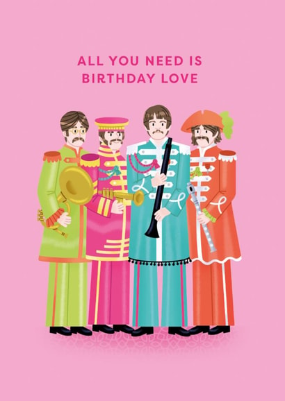 Cute Birthday Card - The Beatles - All You Need Is Birthday Love created by Ohh Deer