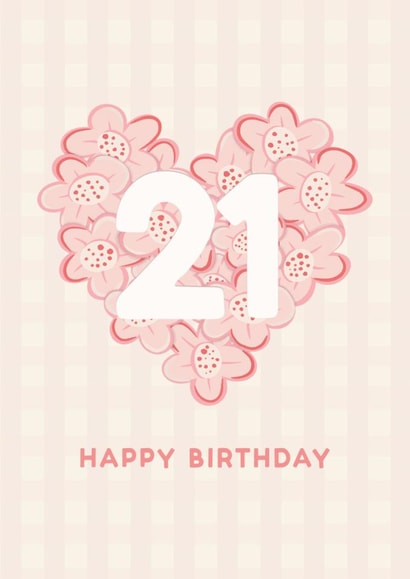 Pretty Birthday Card - 21st - Floral Heart created by Lyndsay Moon