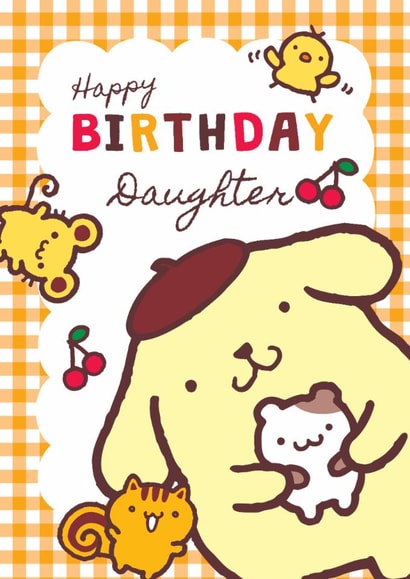 Pompompurin Sanrio Birthday Card – For Daughter – Cute Kids Birthday Card created by Danilo