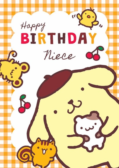 Pompompurin Sanrio Birthday Card – For Niece – Cute Kids Birthday Card – Hello Kitty & Friends created by Danilo