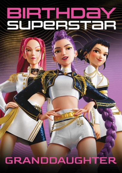 K-Pop Demon Hunters Birthday Card – Birthday Superstar – Fun Birthday Card for Granddaughter created by Danilo