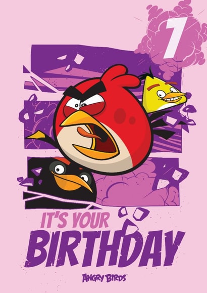 Cute Angry Birds Birthday Card – Happy 7th Birthday created by Danilo