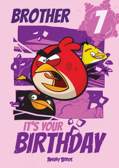 Cute Angry Birds Birthday Card – For Brother – Happy 7th Birthday created by Danilo