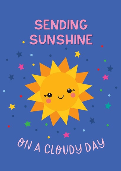 Cute Thinking Of You/Love & Friendship Card - Sending Sunshine - Cloudy Day created by Paper Valley Design Studio