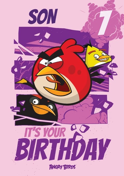 Cute Angry Birds Birthday Card – For Son – Happy 7th Birthday created by Danilo