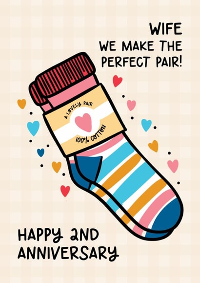 Cute Wife 2nd Anniversary Card - Cotton Anniversary created by Lyndsay Moon