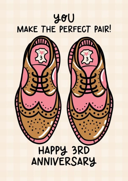 Cute LGBTQ 3rd Anniversary Card - Leather Anniversary created by Lyndsay Moon