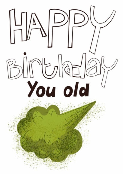 Funny Birthday Card - Old Fart created by Hinkypunk Illustration 