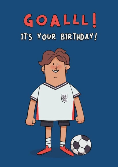 Cute Birthday Card - England Football - Goal! created by Sarah Deane