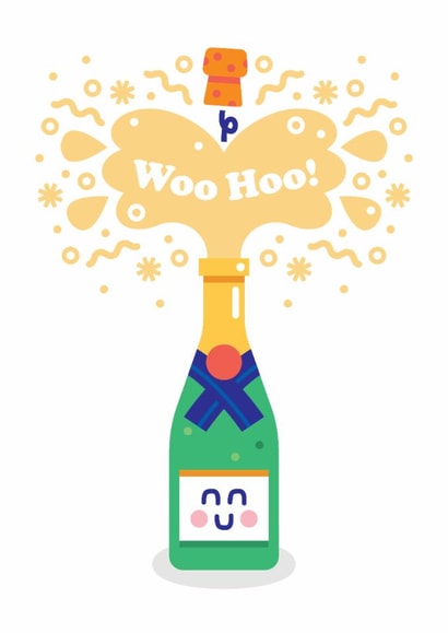 Cute Congratulations Card - Woo Hoo! - Champagne Celebration created by Studio Boketto