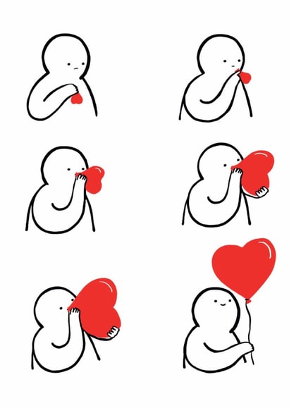 Cute Valentine's Day/Anniversary Card - Love Heart - Balloon created by Studio Boketto