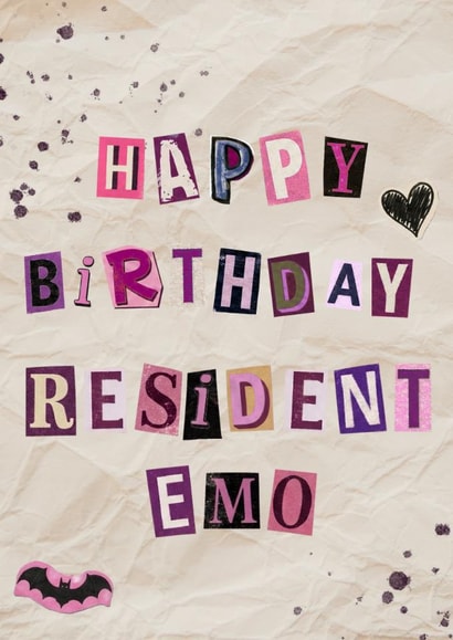 Funny Birthday Card - Resident Emo created by rhiset