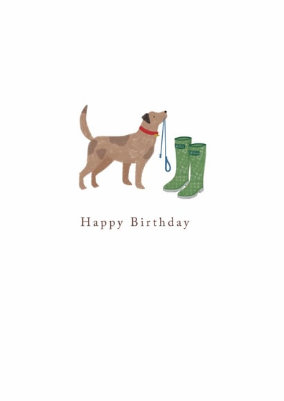 Cute Birthday Card - Dog Walk created by Laura Darrington Design Ltd.