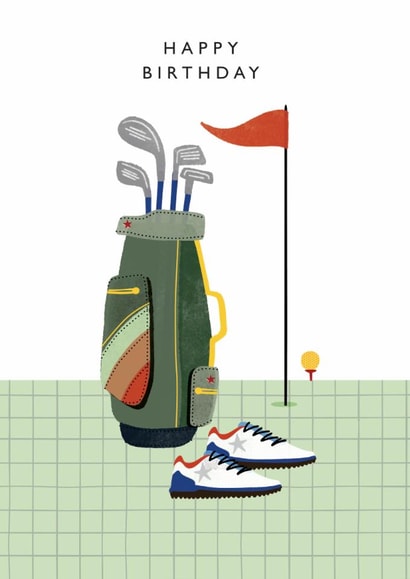 Classic Birthday Card - Golf Clubs created by Laura Darrington Design Ltd.