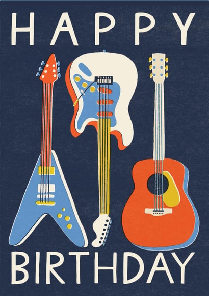 Classic Birthday Card - Guitars created by Laura Darrington Design Ltd.