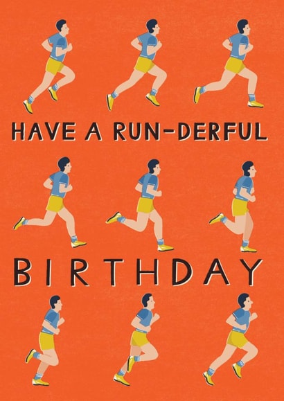 Classic Birthday Card - Running - Retro Runner created by Laura Darrington Design Ltd.