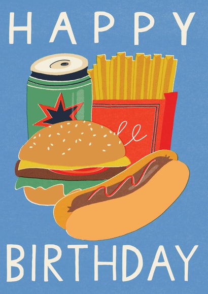 Classic Birthday Card - Fast Food created by Laura Darrington Design Ltd.