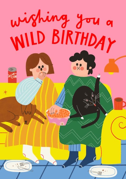 Funny Birthday Card - Wishing You A Wild Birthday - Introvert created by AbiGoLucky